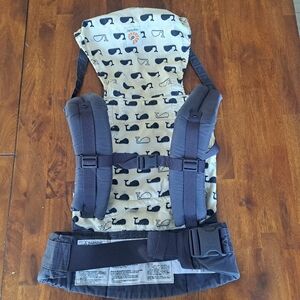 Ergobaby Carrier with Navy and Cream Whale Print